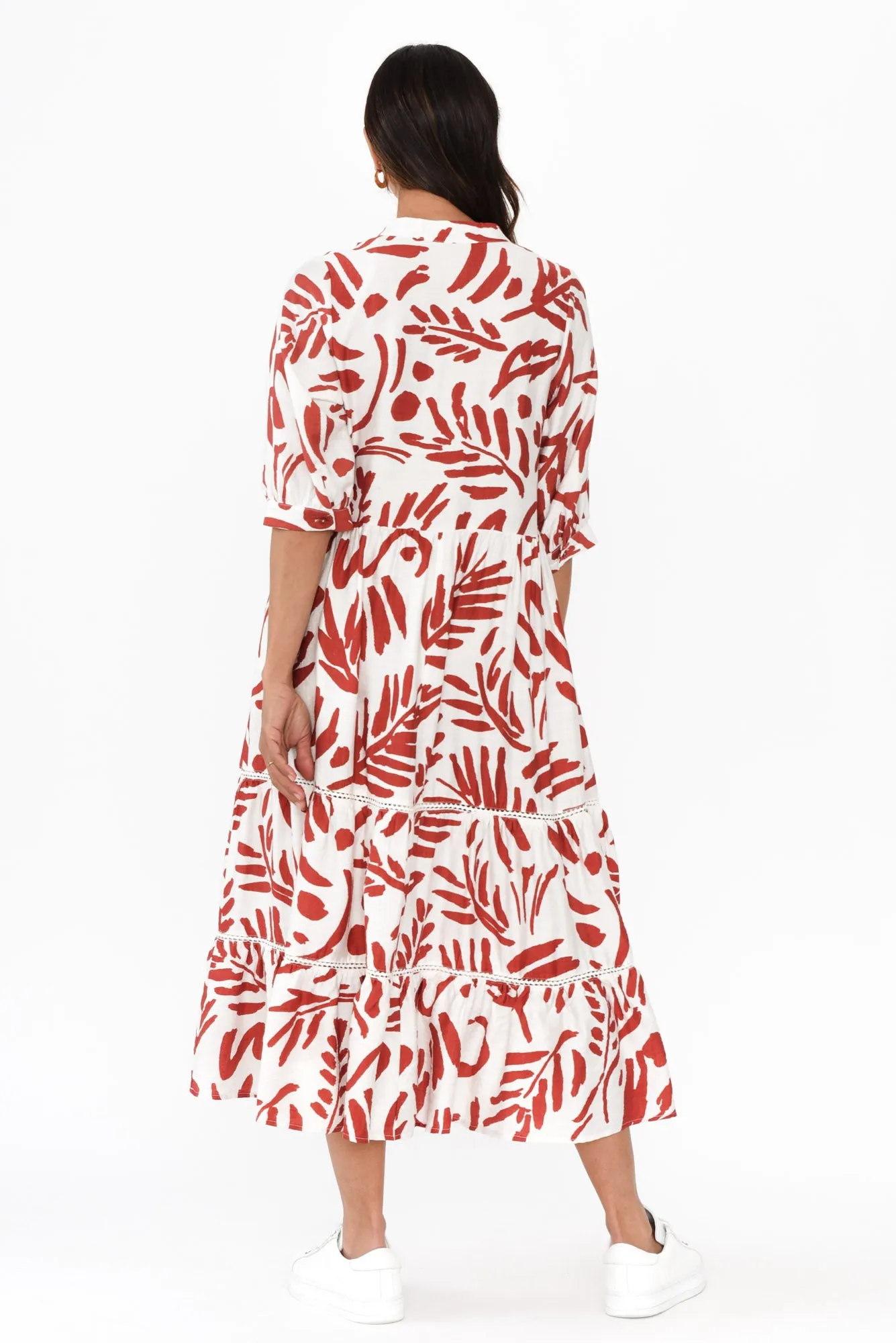 Lillian Rust Leaf Tier Dress sold by Blue Bungalow product image thumbnail 4