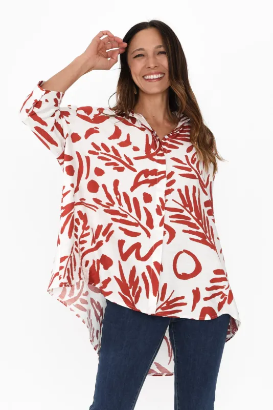 Keelie Rust Leaf Shirt sold by Blue Bungalow