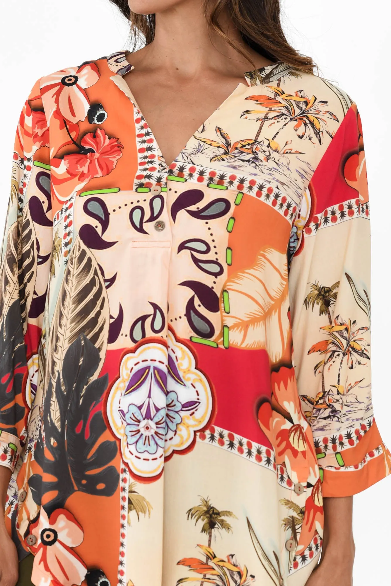 Elmer Orange Tropical Shirt sold by Blue Bungalow product image thumbnail 5