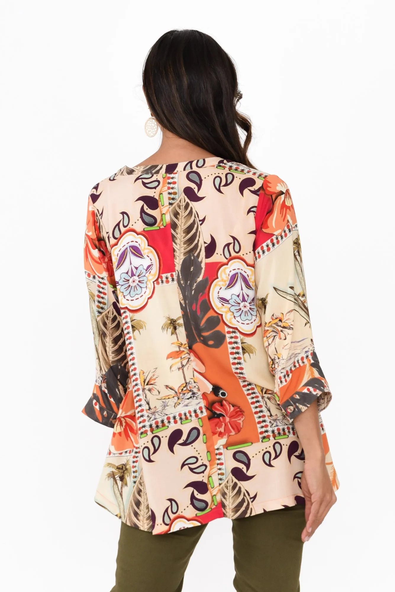 Elmer Orange Tropical Shirt sold by Blue Bungalow product image thumbnail 4