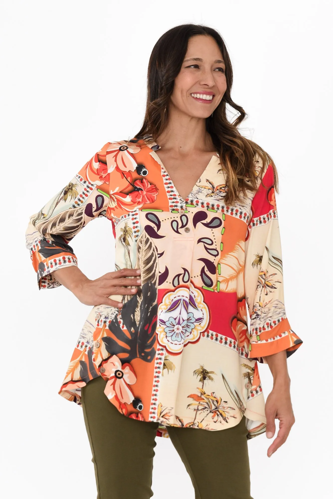 Elmer Orange Tropical Shirt sold by Blue Bungalow