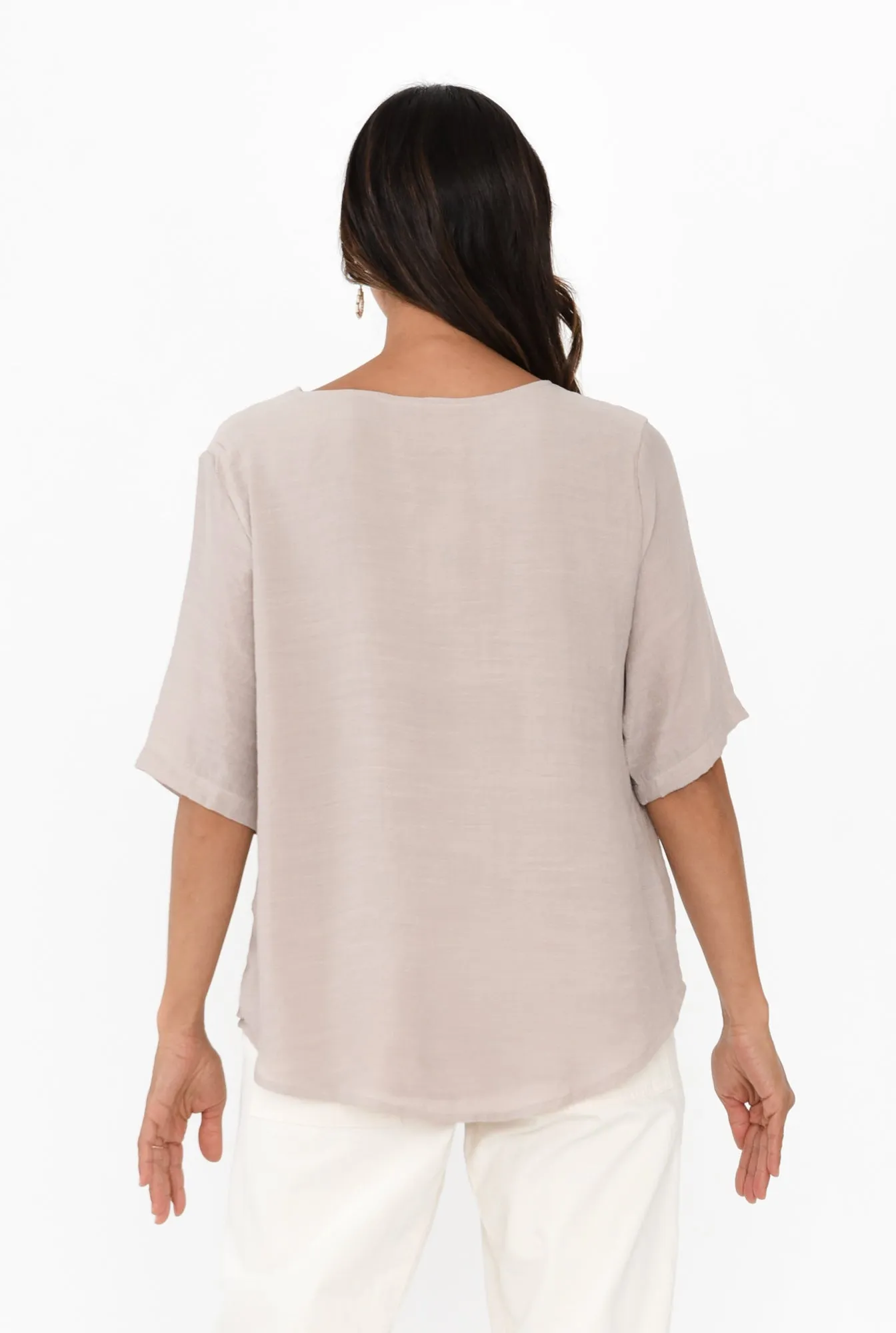 Yasmin Beige Layered Button Top sold by Blue Bungalow product image thumbnail 4