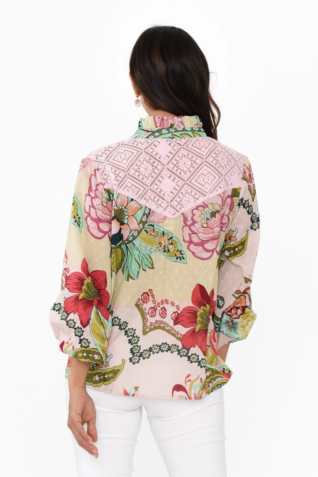 Zelena Pink Floral Cotton Blouse sold by Blue Bungalow product image thumbnail 4