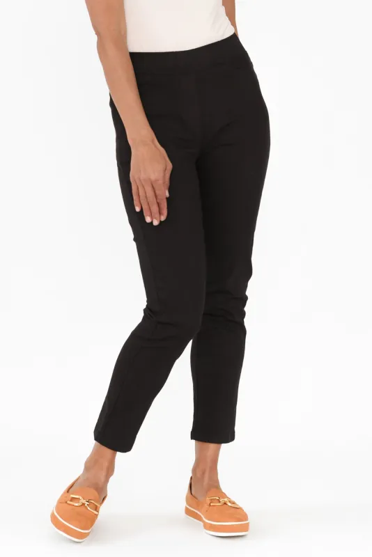Callie Black Cotton Stretch Pants sold by Blue Bungalow