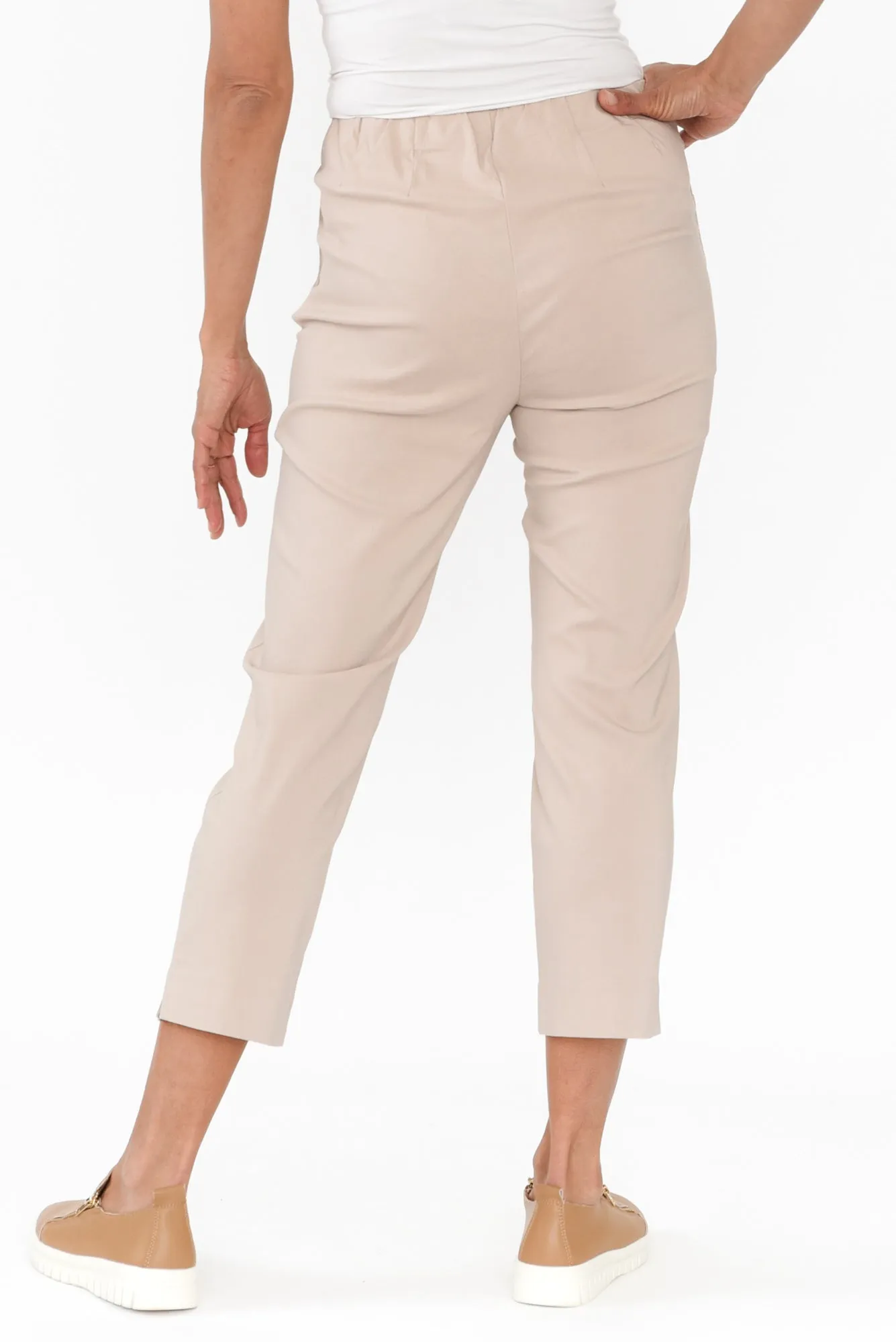 Cody Beige Stretch Capri Pants sold by Blue Bungalow product image thumbnail 4