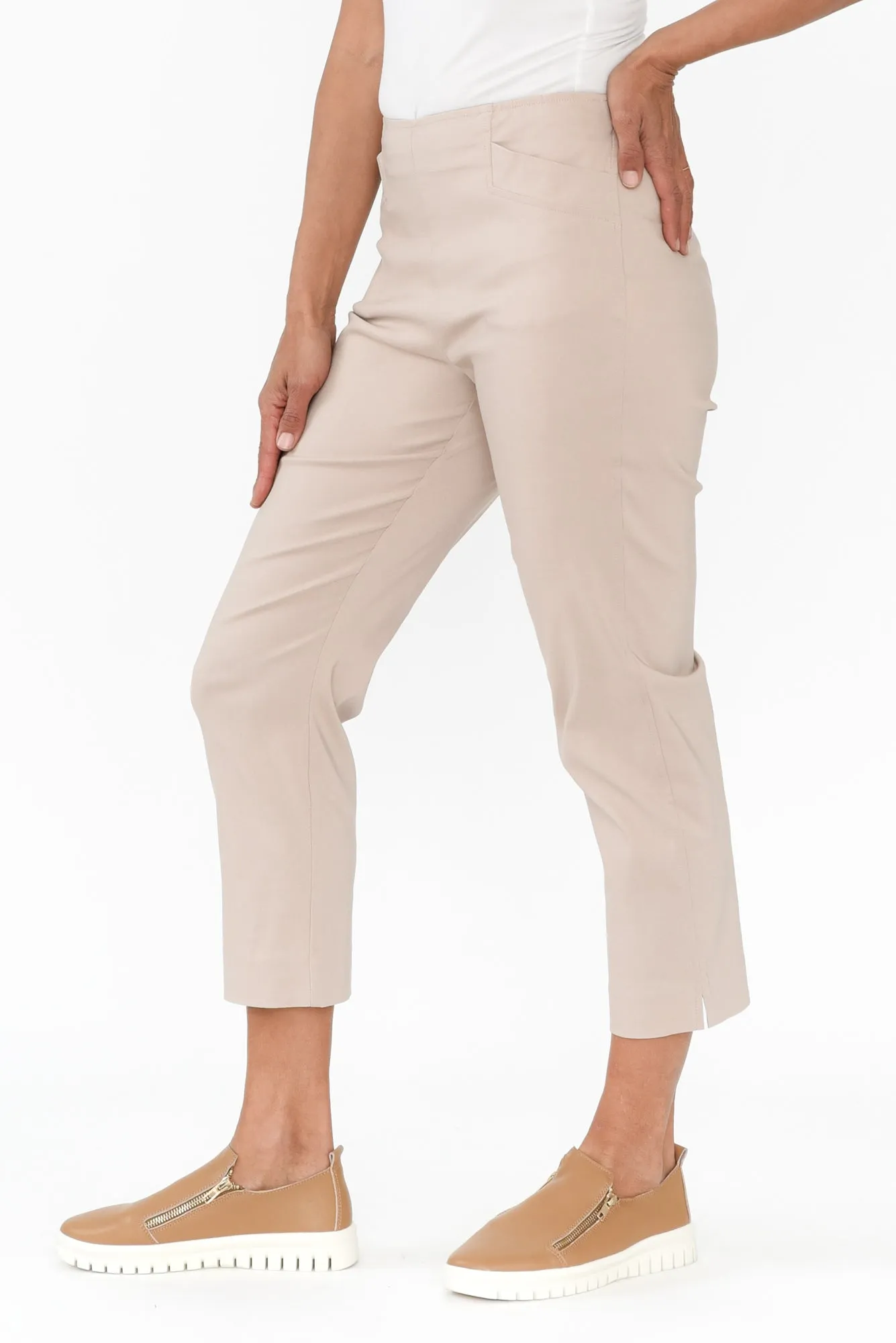 Cody Beige Stretch Capri Pants sold by Blue Bungalow product image thumbnail 3