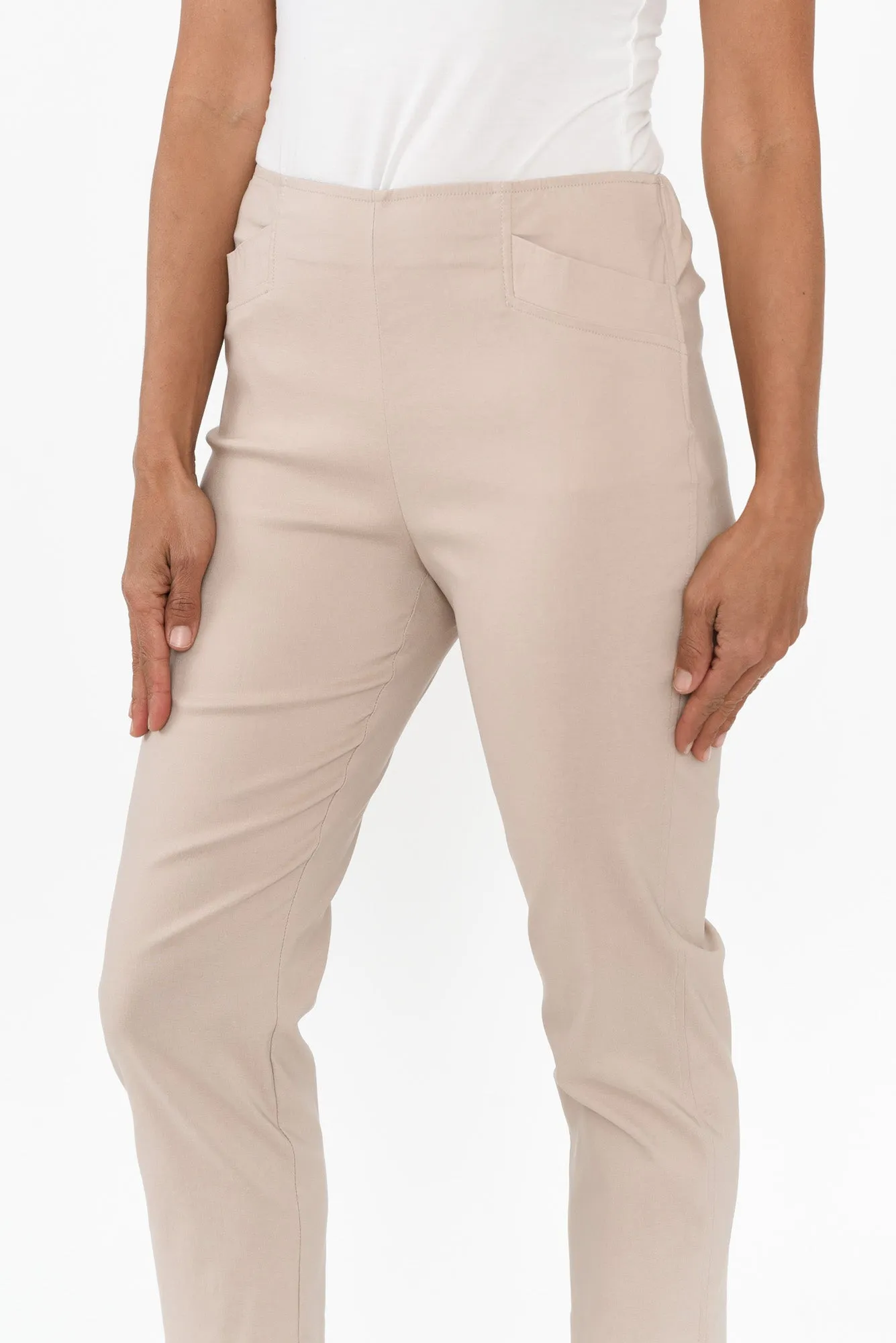 Cody Beige Stretch Capri Pants sold by Blue Bungalow product image thumbnail 5