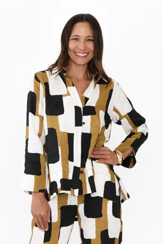 Miriam Green Geo Linen Tunic sold by Blue Bungalow