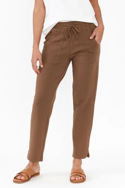 Angie Chocolate Cotton Drawstring Pants sold by Blue Bungalow
