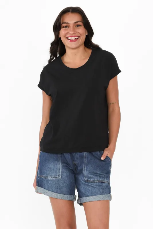 Eddie Black Cotton tee sold by Blue Bungalow