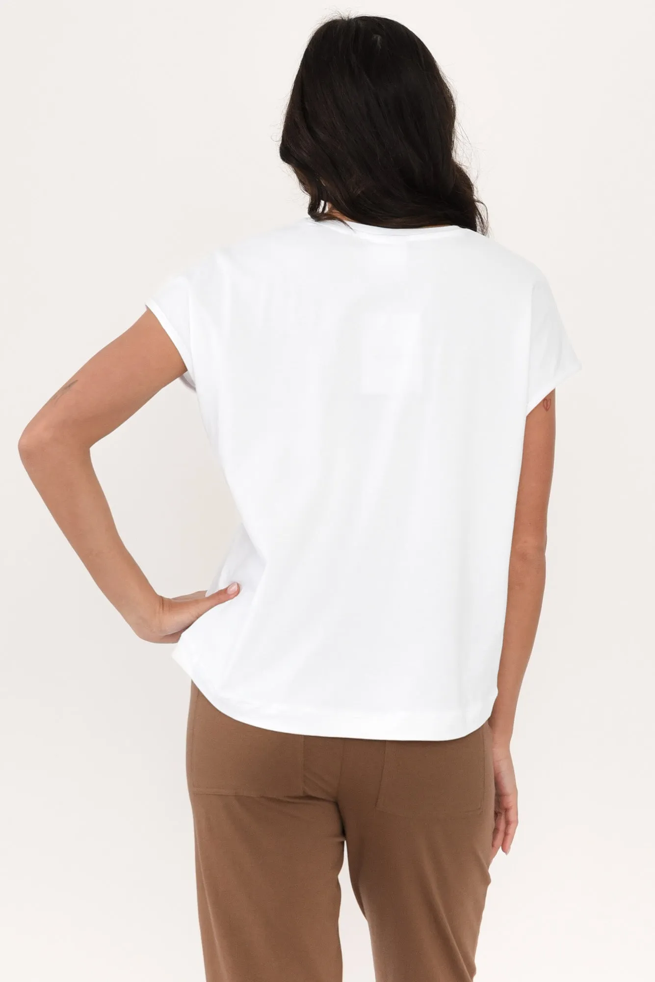 Eddie White Cotton Tee sold by Blue Bungalow product image thumbnail 4