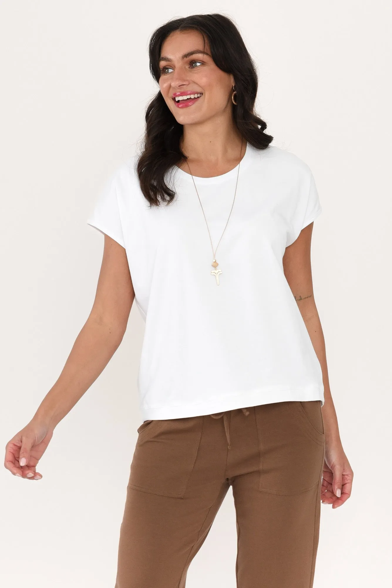 Eddie White Cotton Tee sold by Blue Bungalow