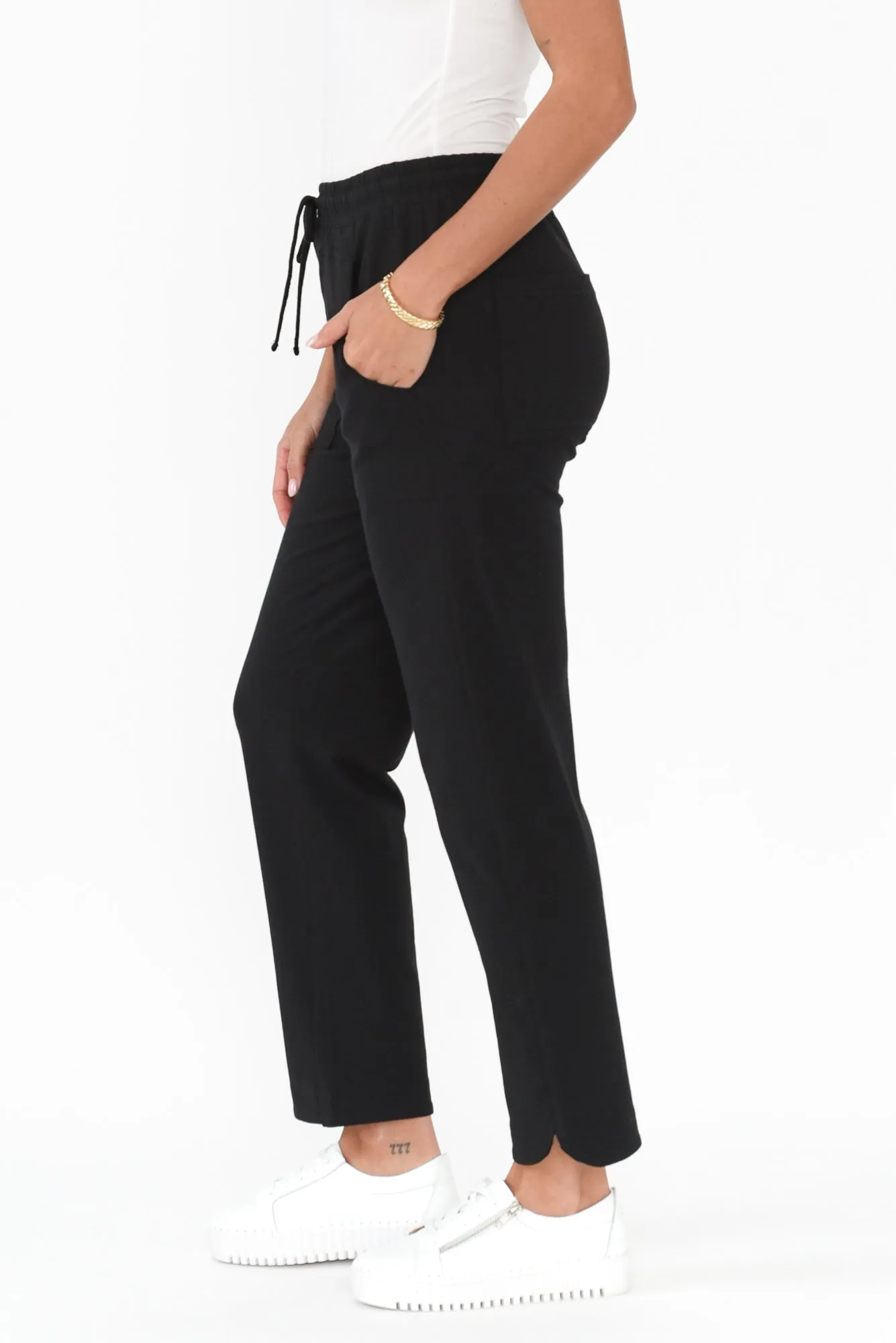 Angie Black Cotton Drawstring Pants sold by Blue Bungalow product image thumbnail 3