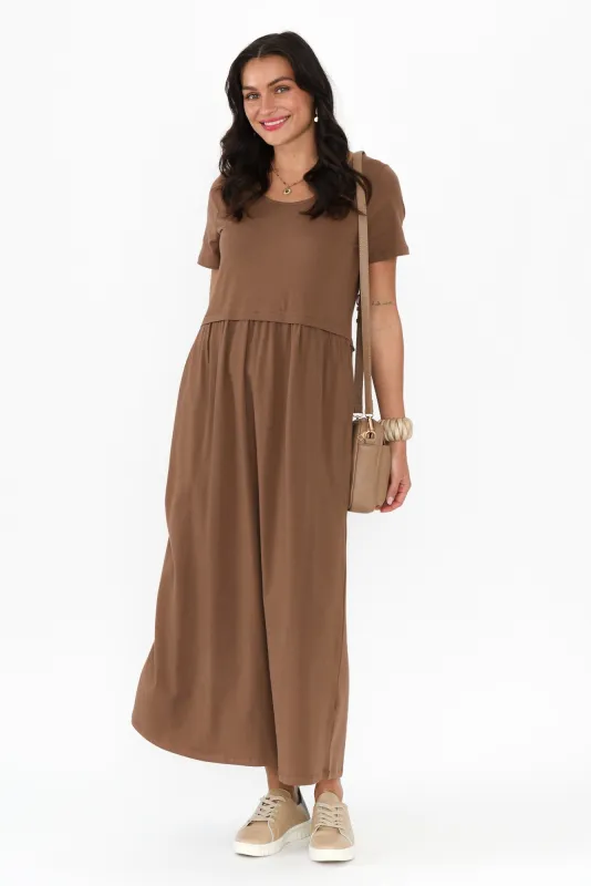 Deidra Chocolate Cotton Pocket Dress sold by Blue Bungalow