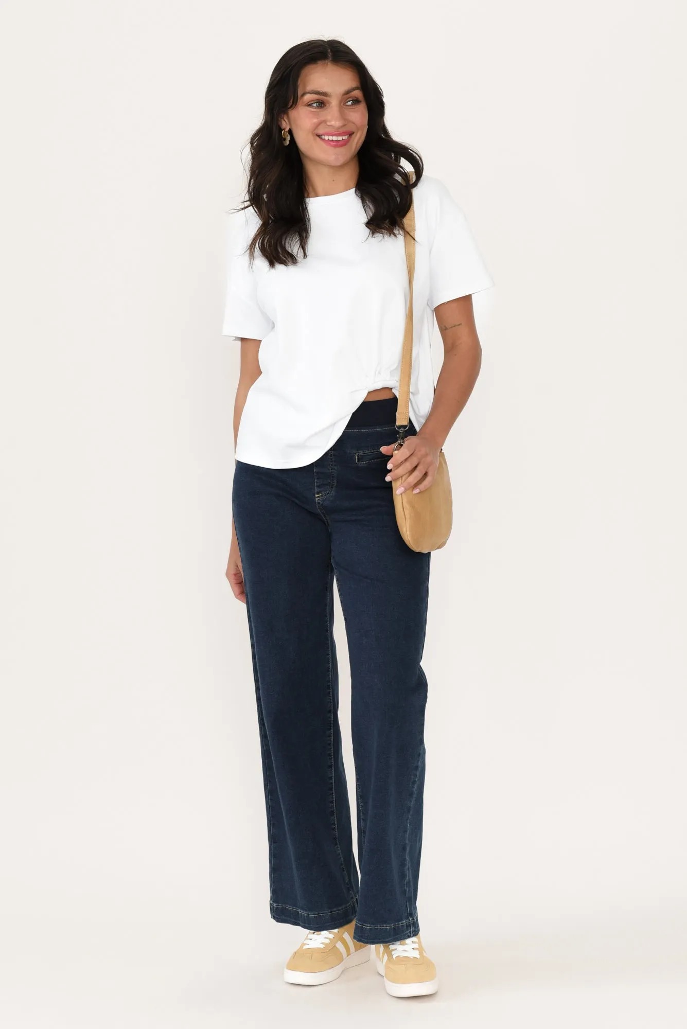 Fatima White Cotton Tuck Tee sold by Blue Bungalow product image thumbnail 2