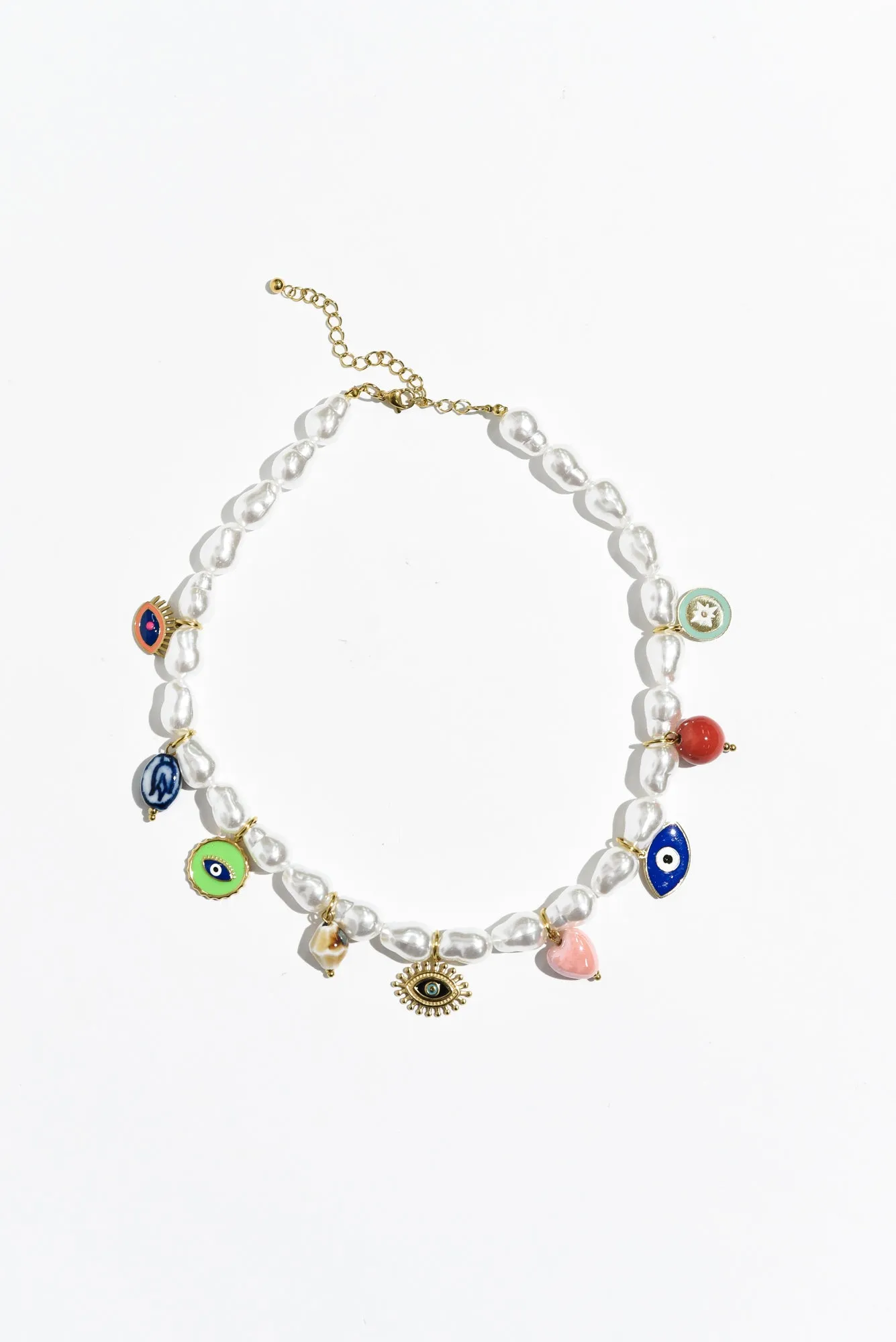 Aya Gold Pearl Charm Necklace sold by Blue Bungalow product image thumbnail 3