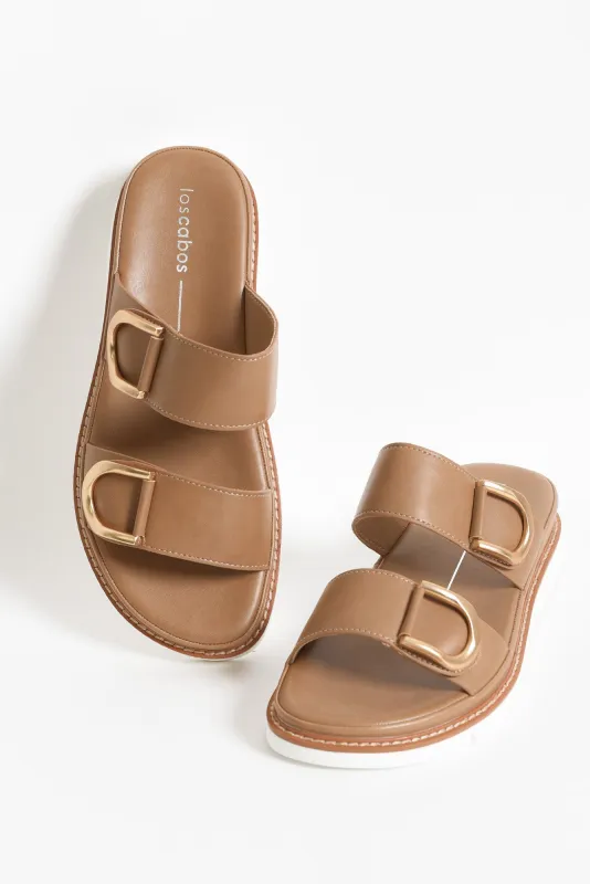 San Taupe Buckle Slide sold by Blue Bungalow