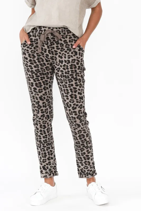 Simpson Brown Leopard Stretch Pants sold by Blue Bungalow