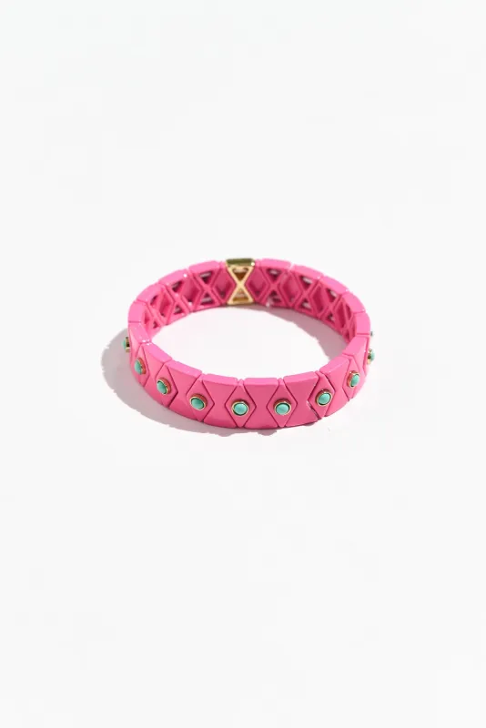 Eva Pink Beaded Bracelet sold by Blue Bungalow
