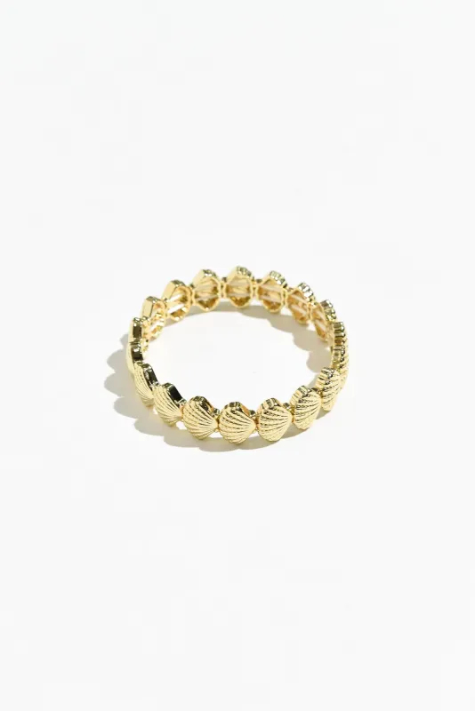 Chantilly Gold Shell Beaded Bracelet sold by Blue Bungalow