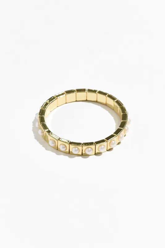 Bonnie Gold Beaded Pearl Bracelet sold by Blue Bungalow