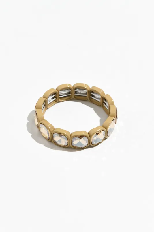 Tamsin Champagne Crystal Beaded Bracelet sold by Blue Bungalow