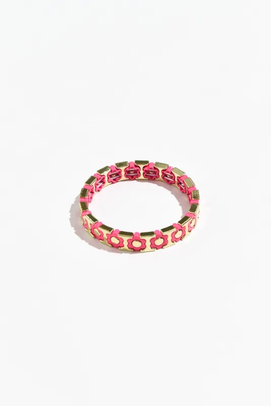 Flora Pink Daisy Beaded Bracelet sold by Blue Bungalow