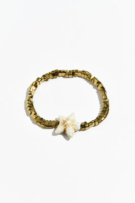 Caprina Gold Starfish Beaded Bracelet sold by Blue Bungalow