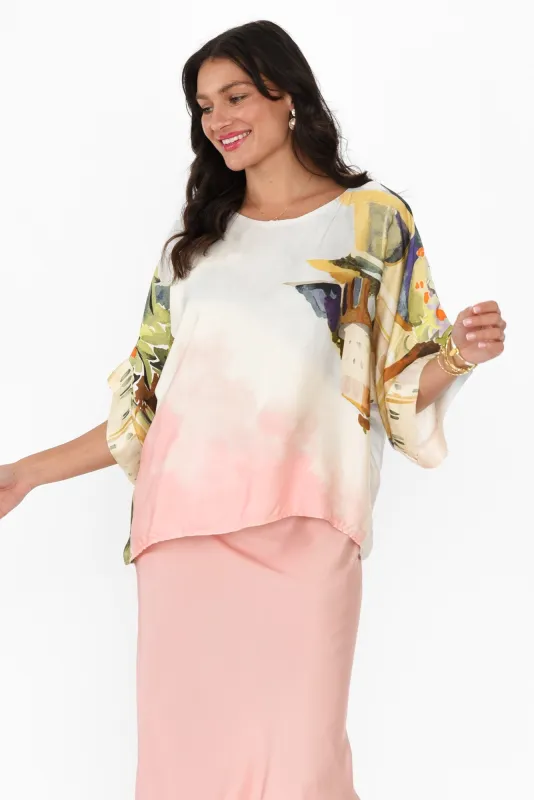 Josefina Pink Vista Scoop Neck Top sold by Blue Bungalow