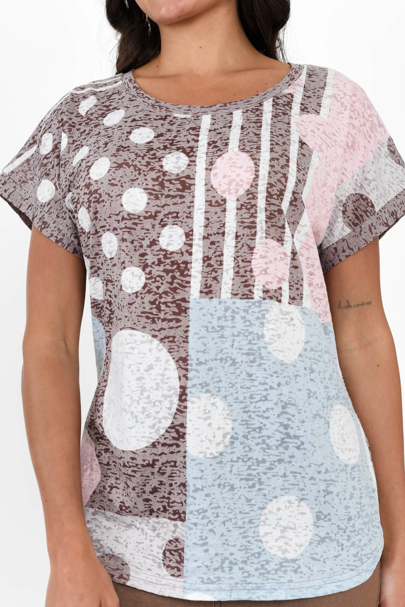 Lainey Chocolate Spot Cotton Blend Tee sold by Blue Bungalow product image thumbnail 5