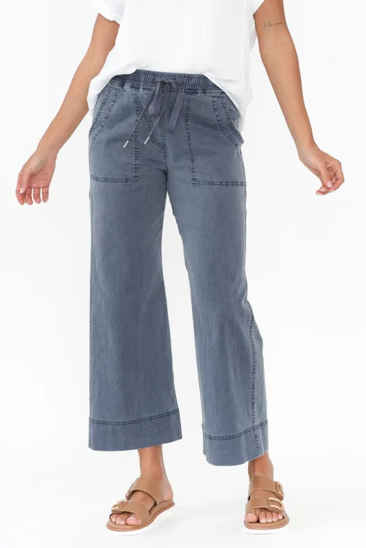 Theodore Blue Denim Drawstring Pants sold by Blue Bungalow