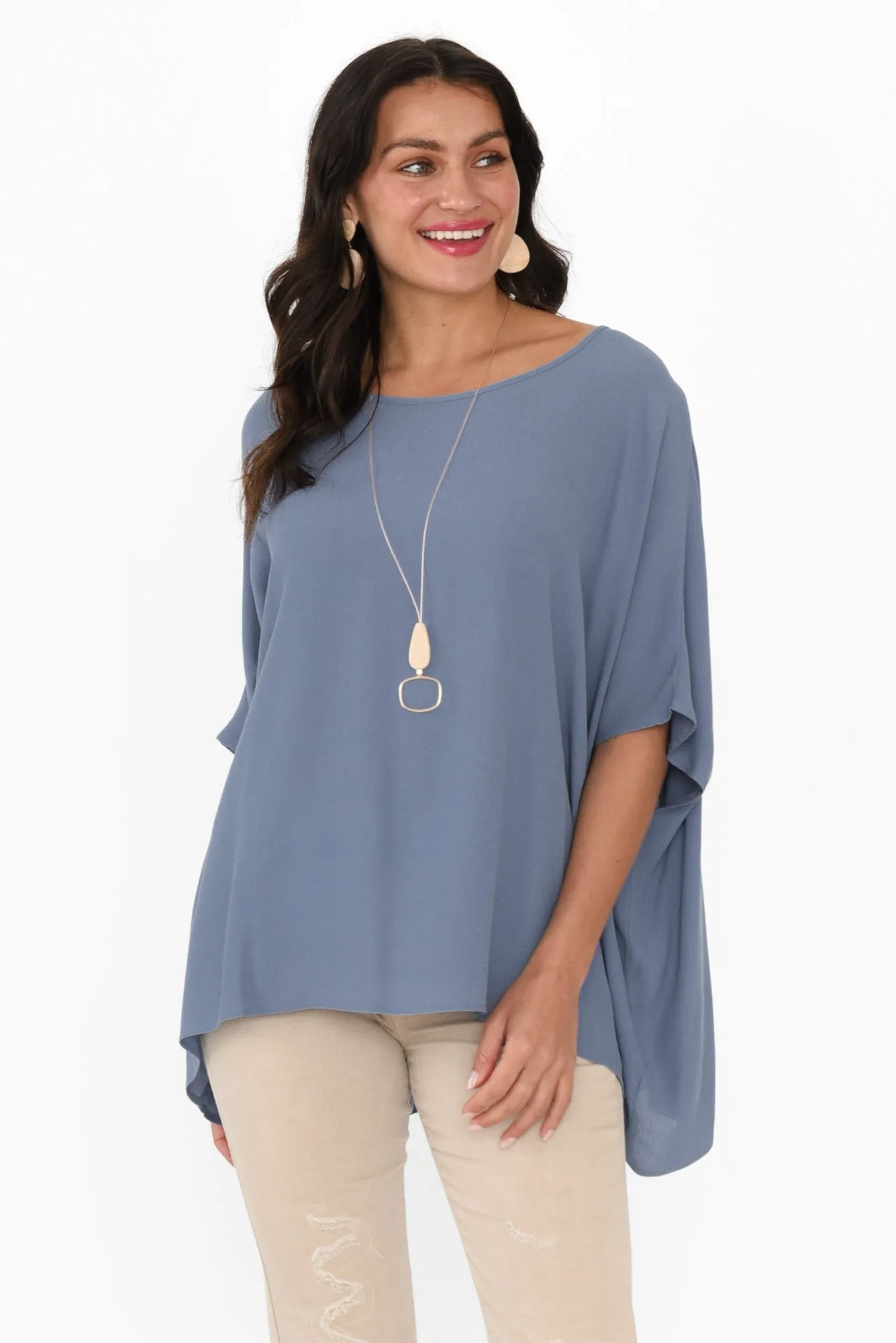 Mali Steel Drape Top sold by Blue Bungalow