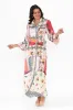 Mileva Pink Tile Cotton Linen Dress sold by Blue Bungalow