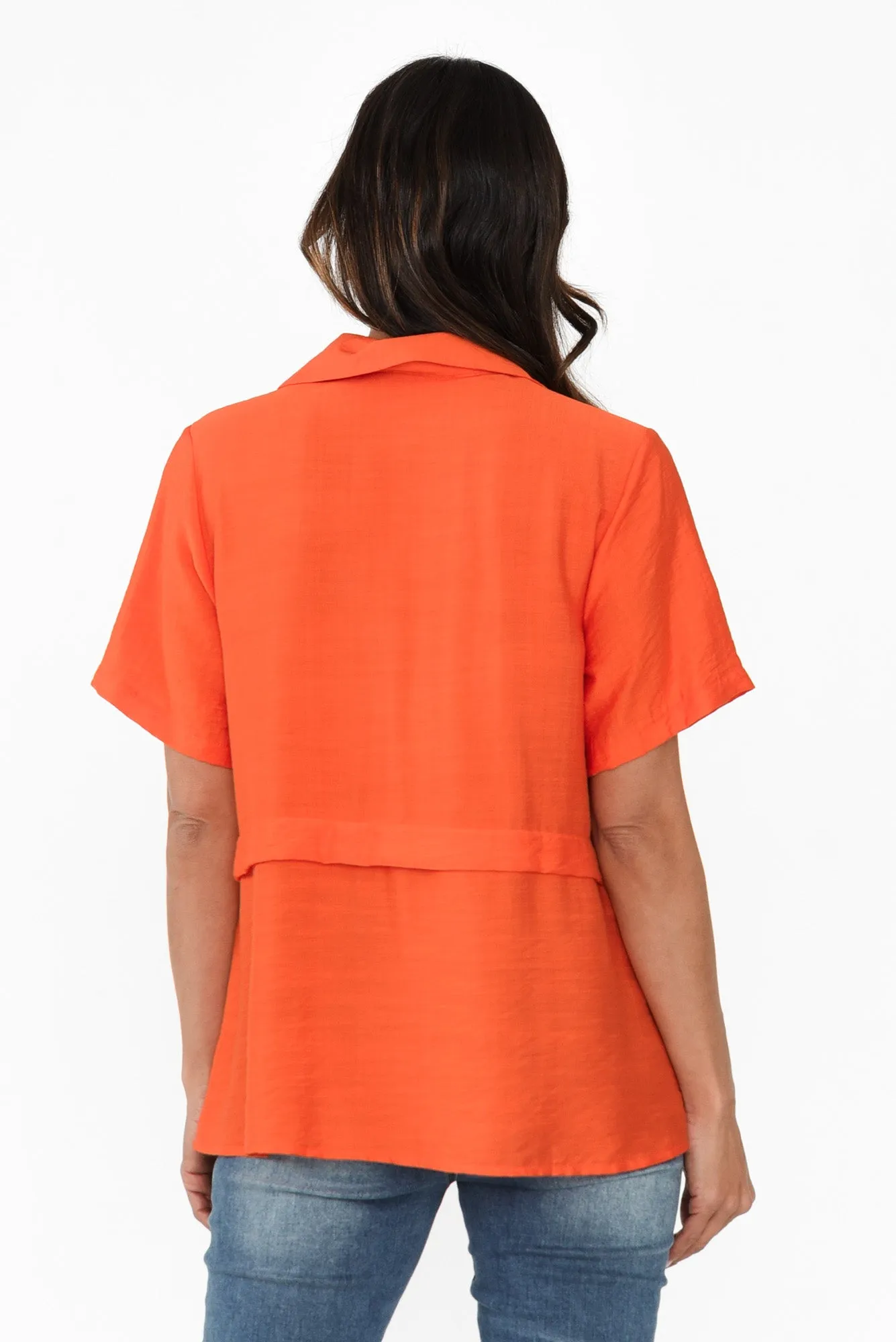 Ezra Orange Linen Blend Layered Top sold by Blue Bungalow product image thumbnail 4