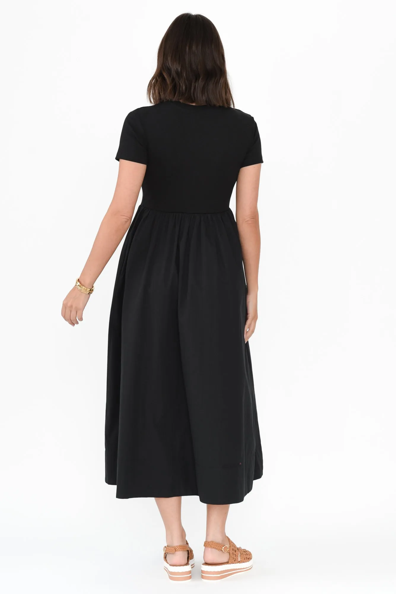 Caleb Black Cotton Pocket Dress sold by Blue Bungalow product image thumbnail 4