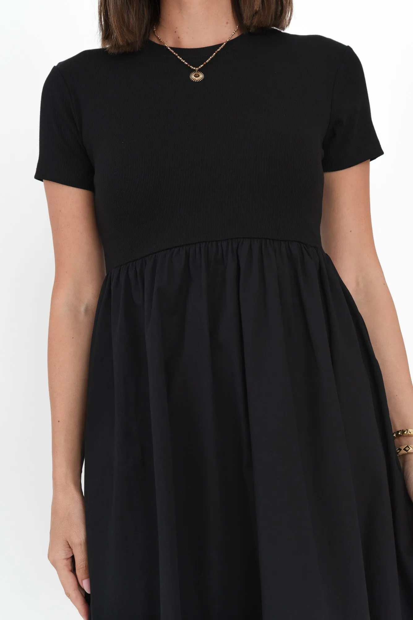 Caleb Black Cotton Pocket Dress sold by Blue Bungalow product image thumbnail 5