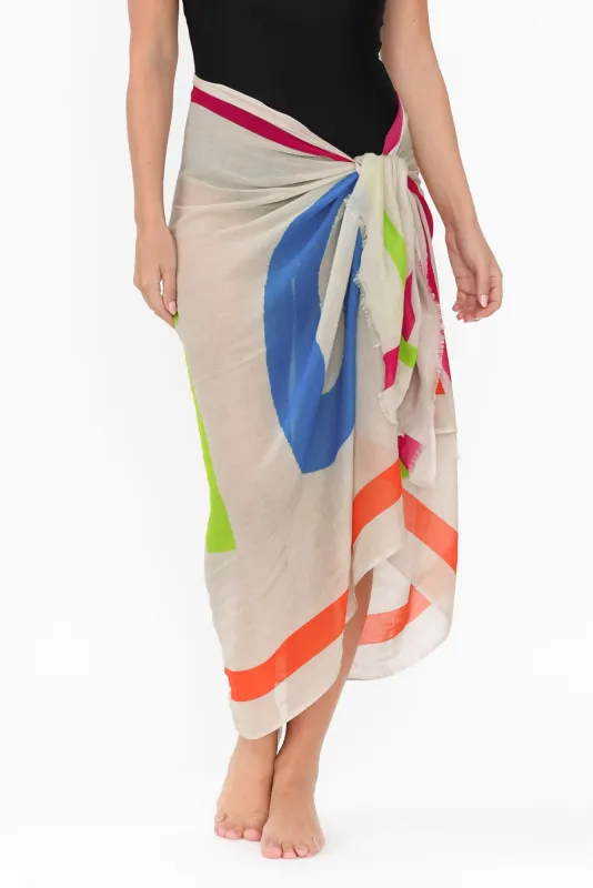 Ciao Taupe Check Sarong sold by Blue Bungalow