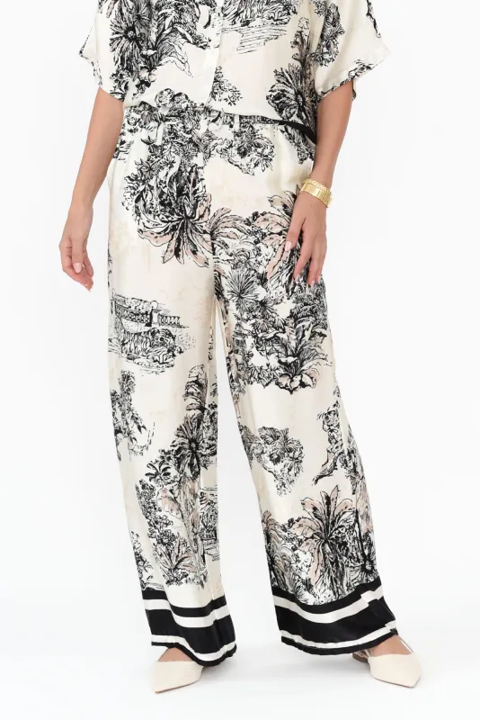 Persephone Natural Jungle Wide Leg Pants sold by Blue Bungalow