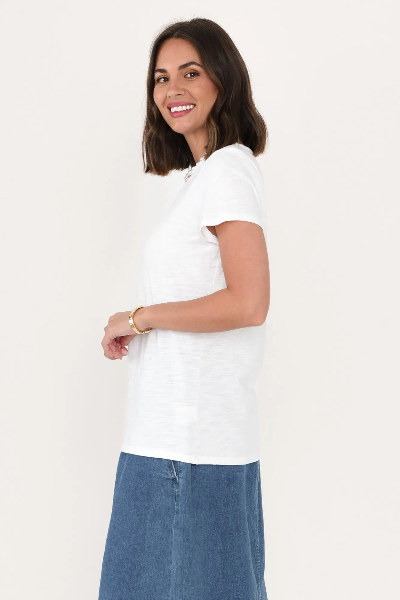 Felicity White Cotton Tee sold by Blue Bungalow product image thumbnail 3