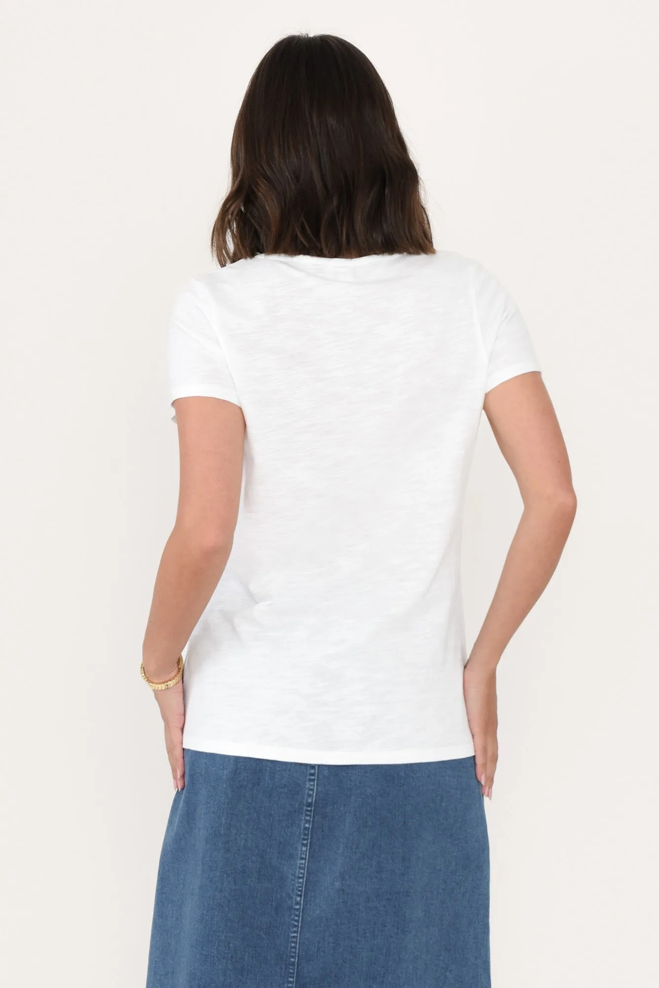 Felicity White Cotton Tee sold by Blue Bungalow product image thumbnail 4