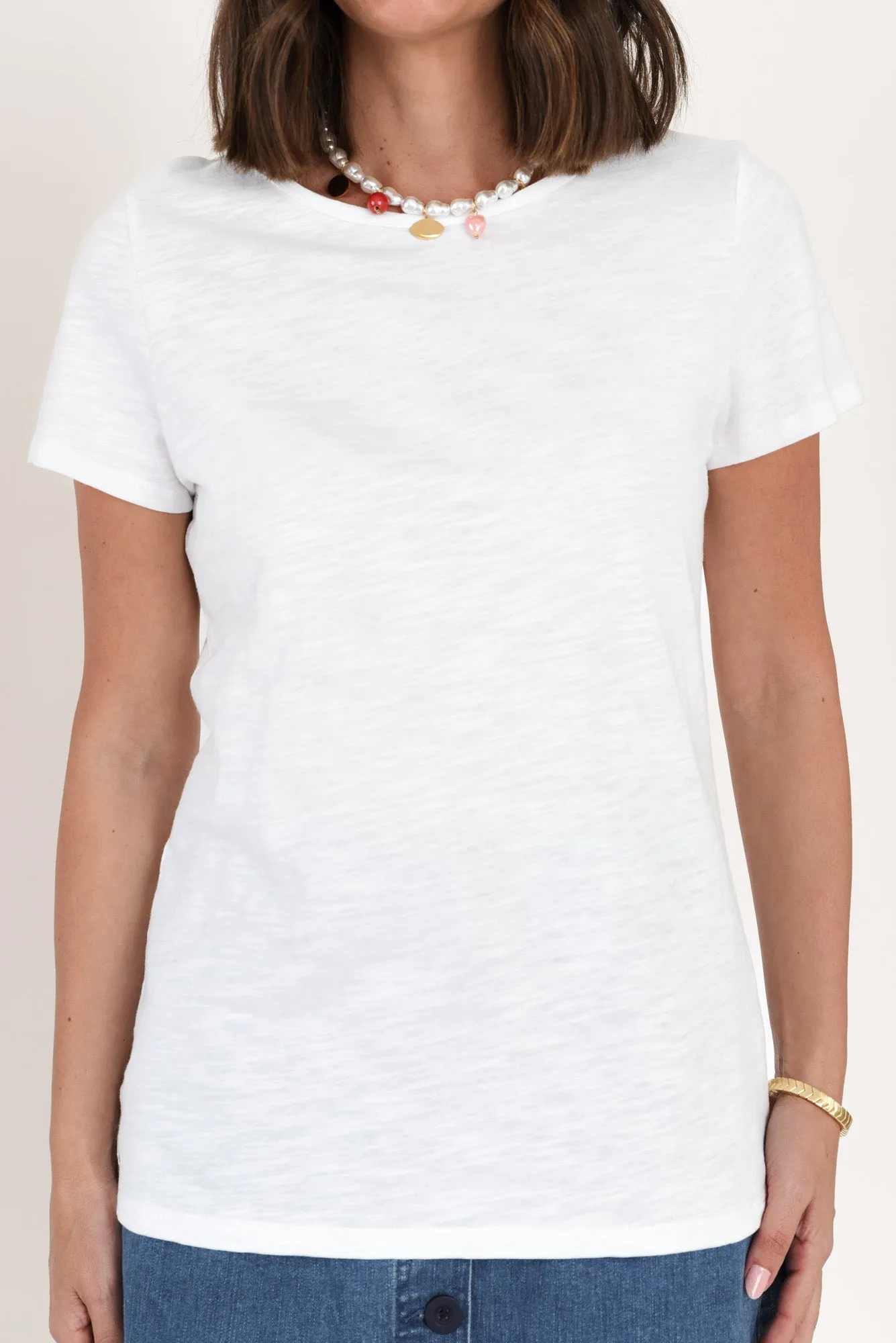 Felicity White Cotton Tee sold by Blue Bungalow product image thumbnail 5