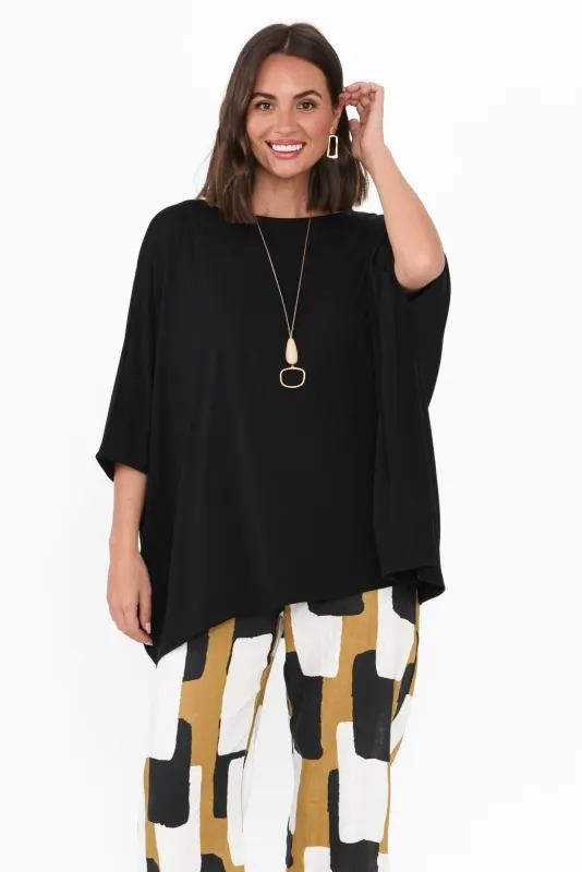 Clemency Black Drape Top sold by Blue Bungalow