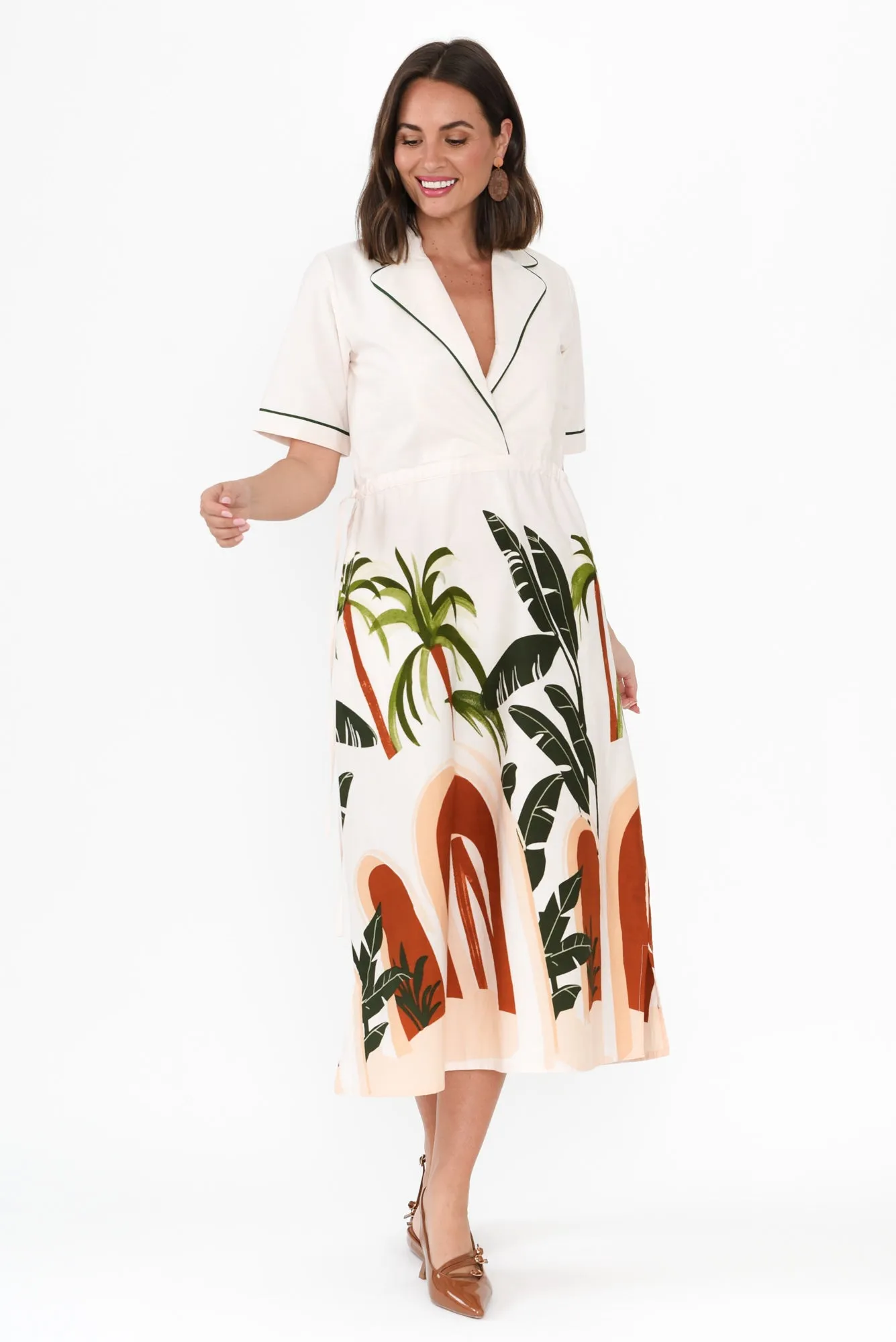 Lillie White Palm Cotton Poplin Dress sold by Blue Bungalow product image thumbnail 2