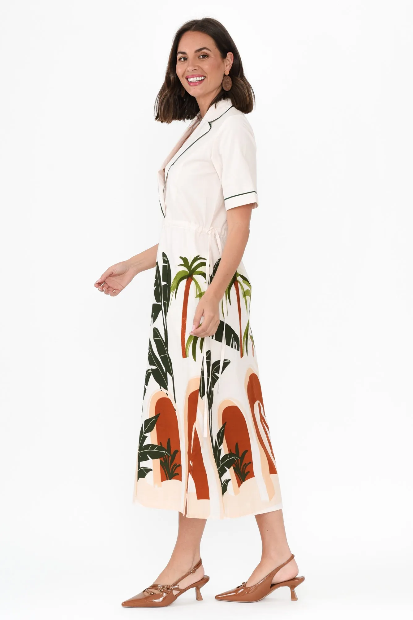 Lillie White Palm Cotton Poplin Dress sold by Blue Bungalow product image thumbnail 3