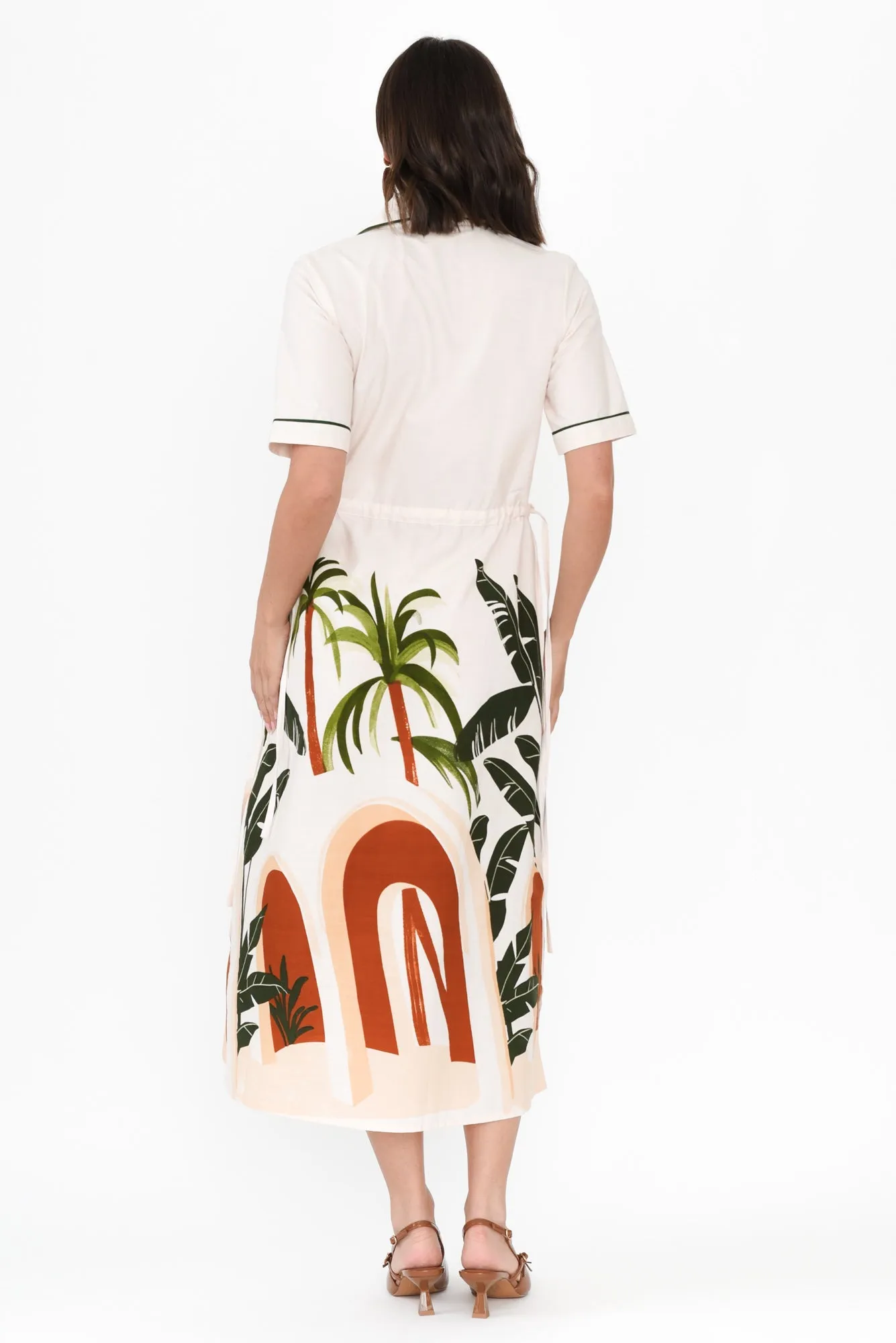 Lillie White Palm Cotton Poplin Dress sold by Blue Bungalow product image thumbnail 4