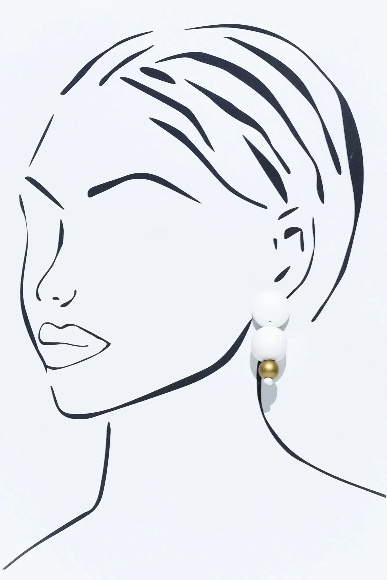 Esther White Wooden Drop Earrings sold by Blue Bungalow product image thumbnail 2