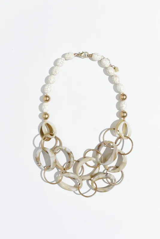 Allyson Natural Beaded Layered Necklace sold by Blue Bungalow