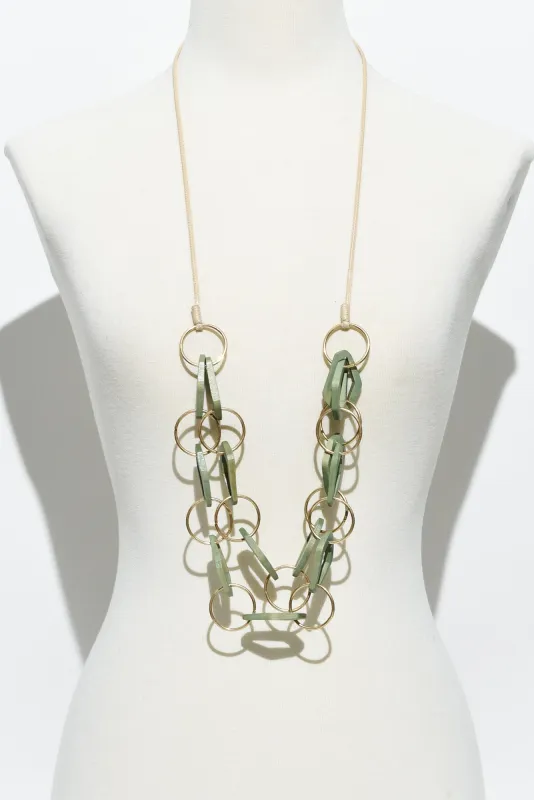 Leanne Green Wooden Layered Necklace sold by Blue Bungalow