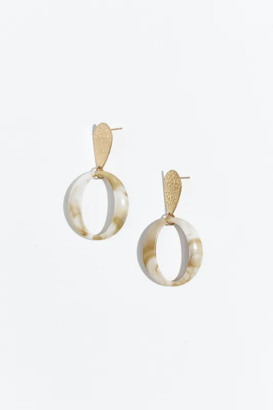 Marlow Natural Marble Drop Earrings made by Blue Bungalow