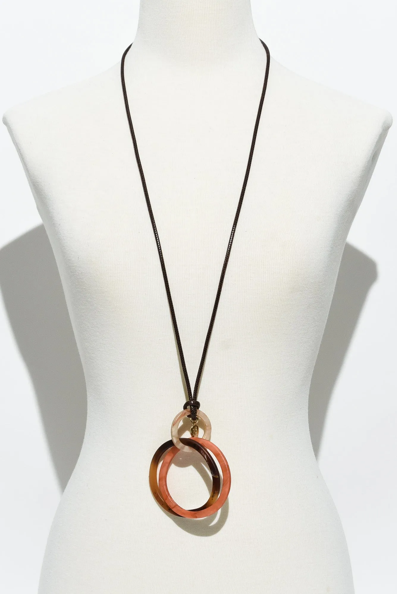 Claire Brown Circle Pendant Necklace sold by Blue Bungalow product image thumbnail 2